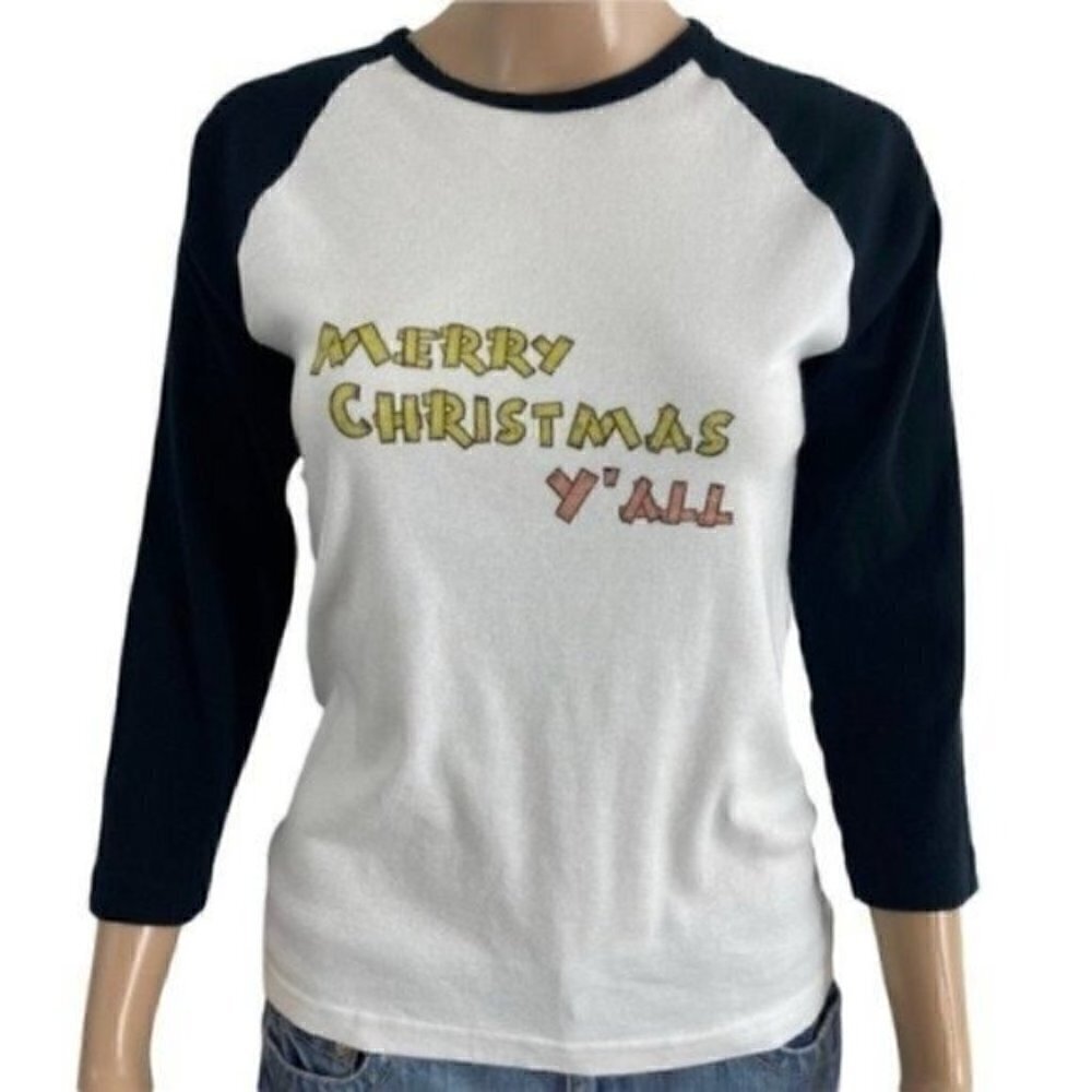 Merry Christmas Y’all 3/4 sleeve T-shirt size large
